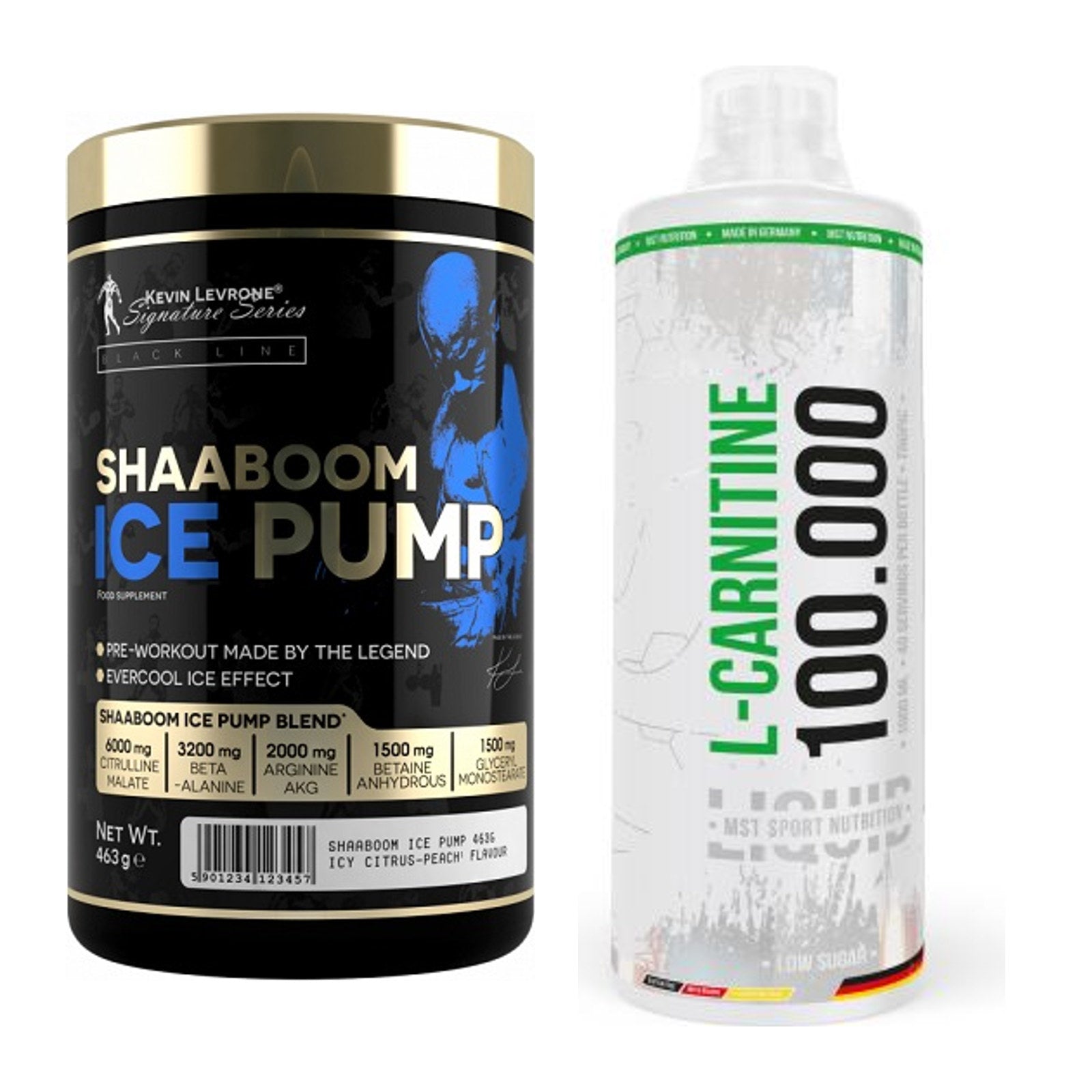 Trainings-Set: Kevin Levrone Shaaboom Ice + MST L-Carnitine 100.000 – alle enthaltenen Artikel