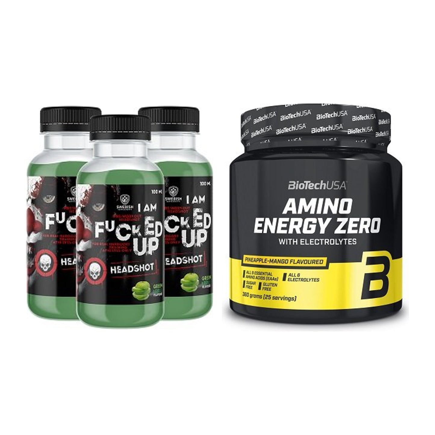 Trainings-Set: Swedish Supplements Fucked + BioTech Amino Energy Zero – alle enthaltenen Artikel