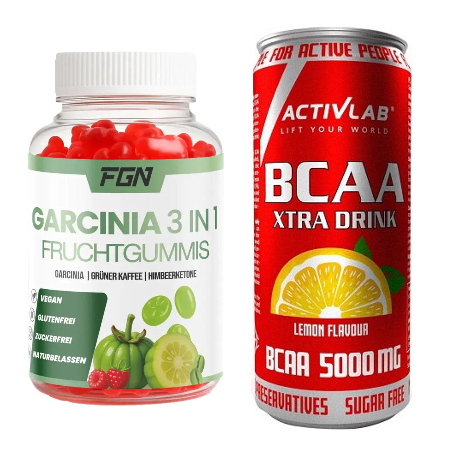 Trainings-Set: FGN Garcinia 60 + Activlab BCAA Xtra Drink – alle enthaltenen Artikel