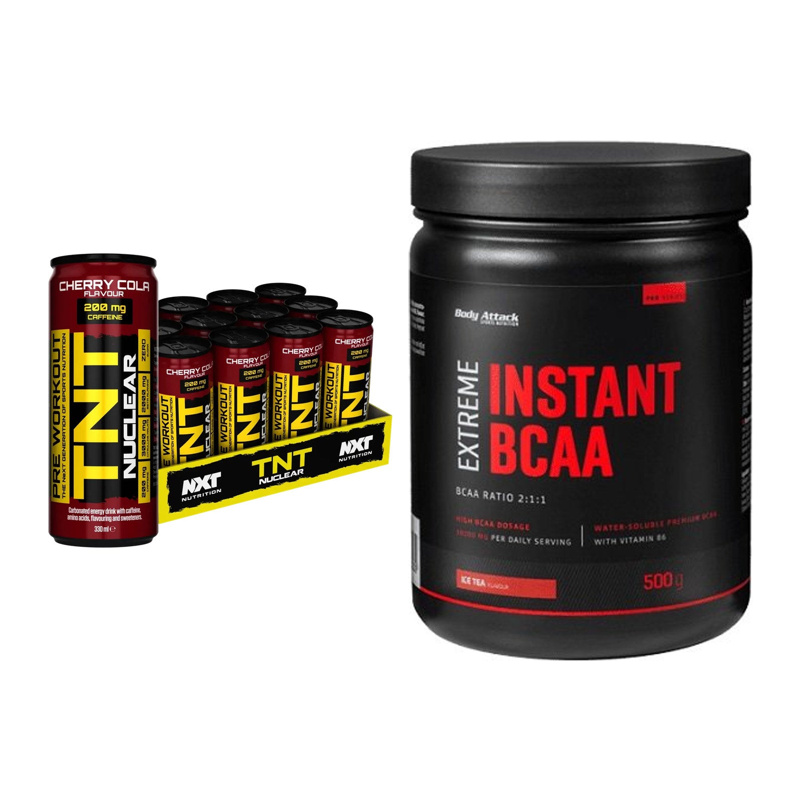 Trainings-Set: NXT Nutrition TNT NUCLEAR + Body Attack Instant BCAA – alle enthaltenen Artikel