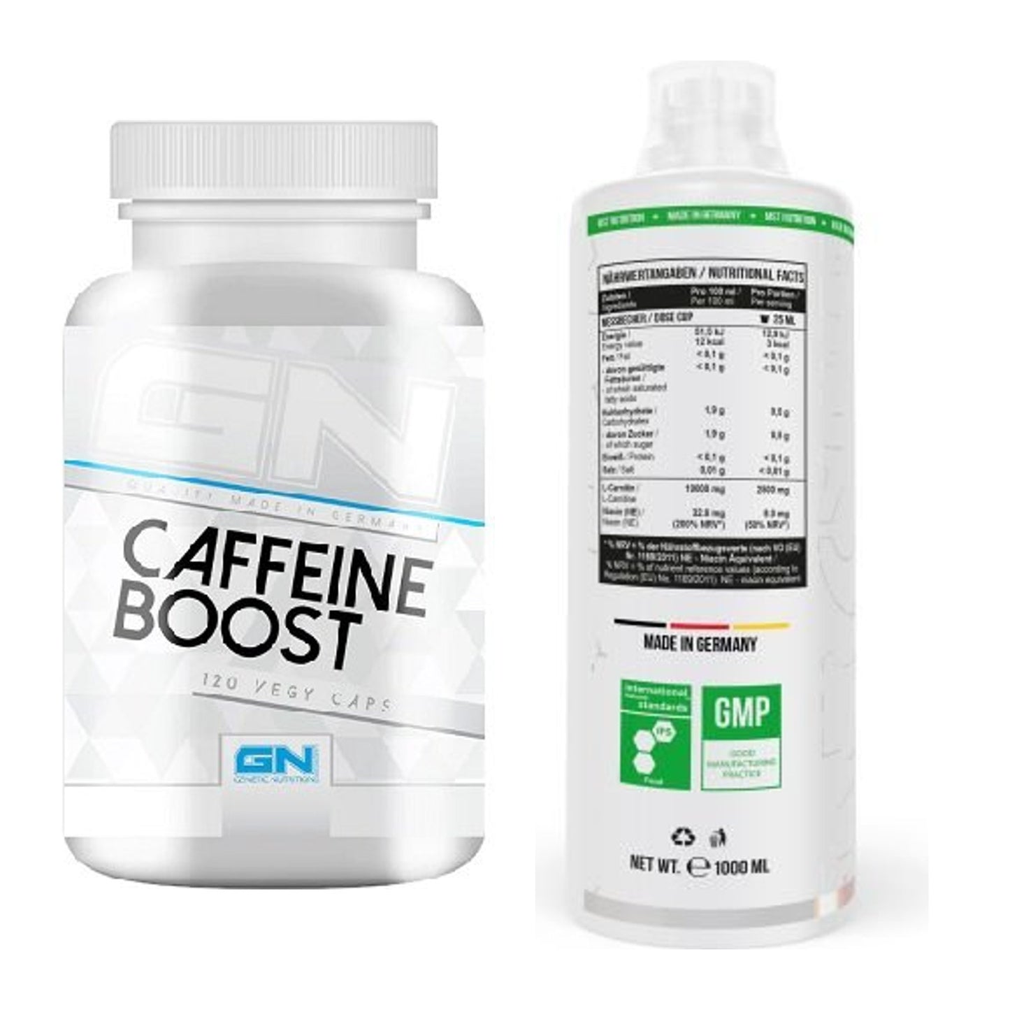 Trainings-Set: GN Caffein Boost + MST L-Carnitine 100.000 (1000ml) – alle enthaltenen Artikel