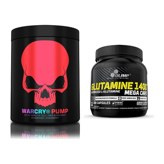 Trainings-Set: Genius Nutrition Warcry + Olimp L-Glutamine Mega – alle enthaltenen Artikel