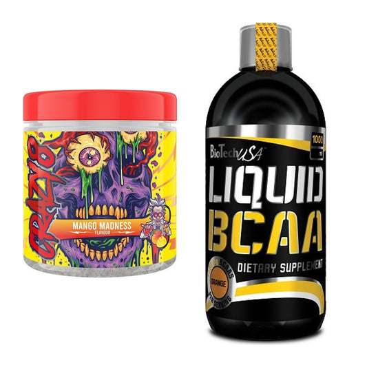 Trainings-Set: Swedish Supplements Crazy 8 + BioTech Liquid BCAA – alle enthaltenen Artikel