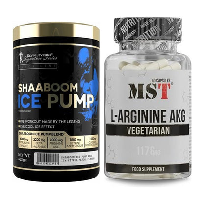Trainings-Set: Kevin Levrone Shaaboom Ice + MST Arginin AAKG 1178mg – alle enthaltenen Artikel
