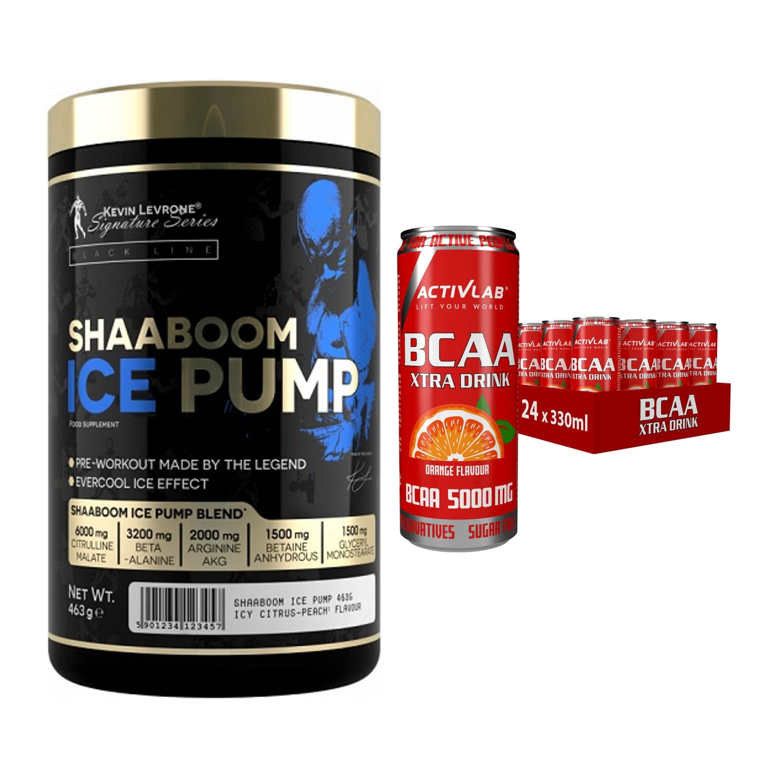 Trainings-Set: Kevin Levrone Shaaboom Ice + Activlab BCAA Xtra Drink – alle enthaltenen Artikel