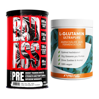 Trainings-Set: BAD ASS Pre + ProFuel Glutamin Ultrapure – alle enthaltenen Artikel