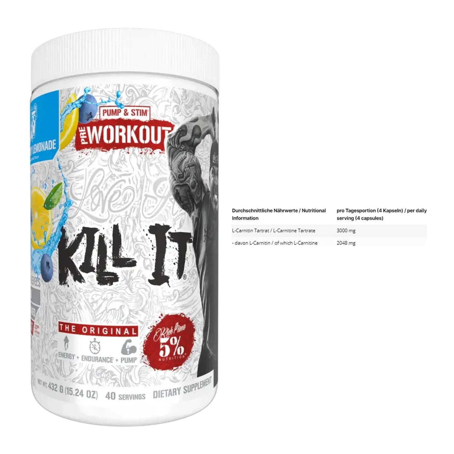 Trainings-Set: Rich Piana 5% Nutrition + INLEAD L-Carnitine – alle enthaltenen Artikel