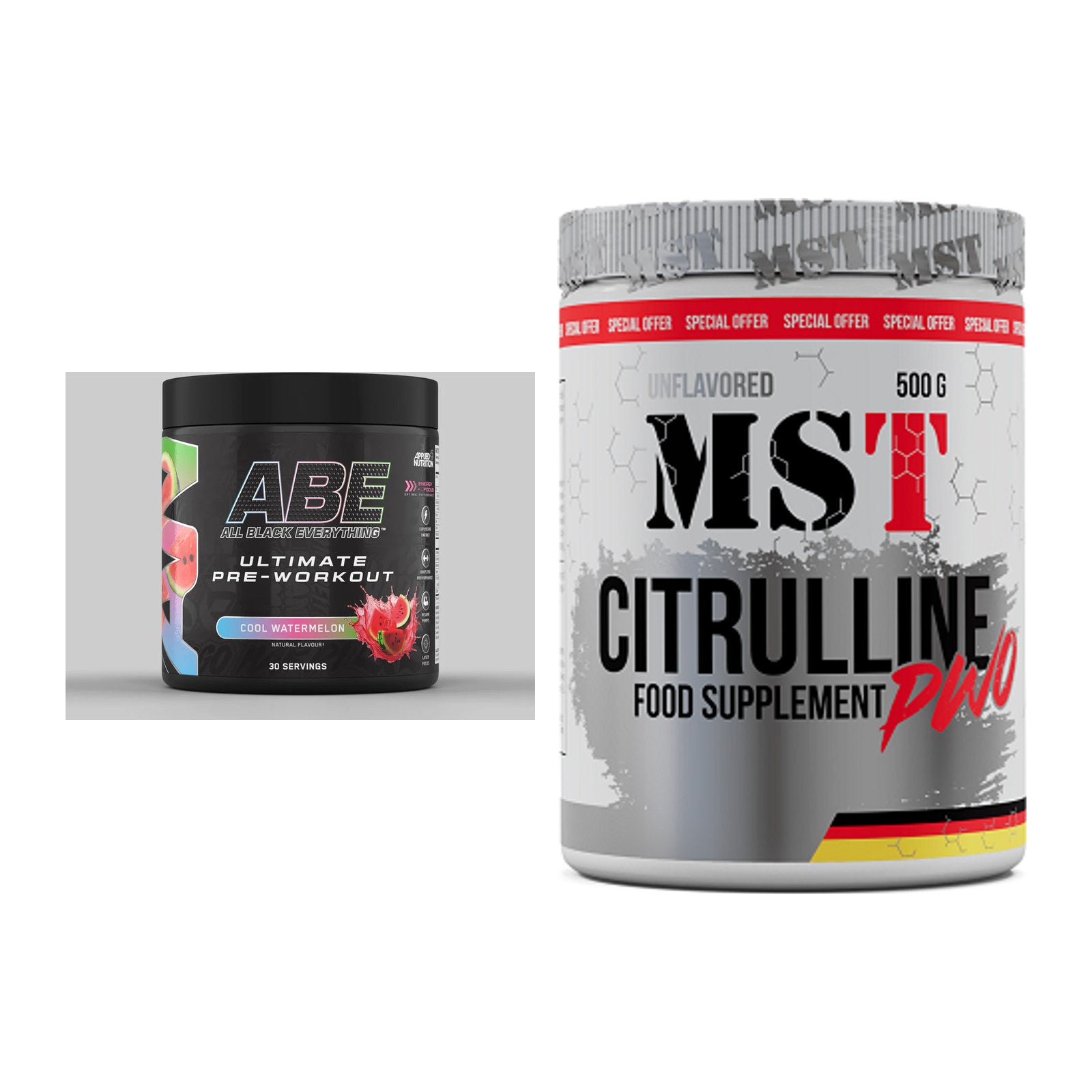 Trainings-Set: Applied Nutrition A.B.E + MST Citrulline Malat 500g – alle enthaltenen Artikel