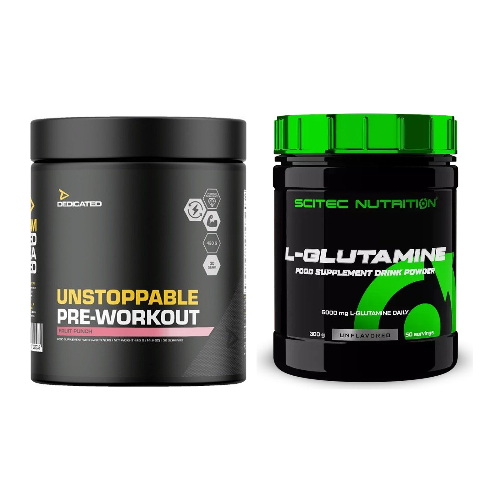 Trainings-Set: Dedicated Unstoppable + Scitec L-Glutamin – alle enthaltenen Artikel