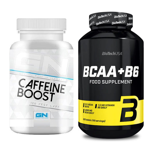 Träningsset: GN Coffeine Boost + BioTech BCAA+B6 200 tabs - alla artiklar ingår