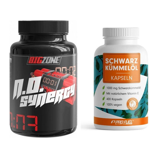 Trainings-Set: Big Zone N.O Synergy + ProFuel Schwarzkümmelöl – alle enthaltenen Artikel