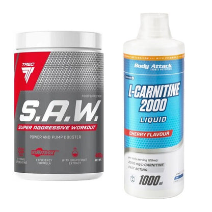 Trainings-Set: Trec Nutrition SAW Booster + Body Attack L-Carnitine – alle enthaltenen Artikel