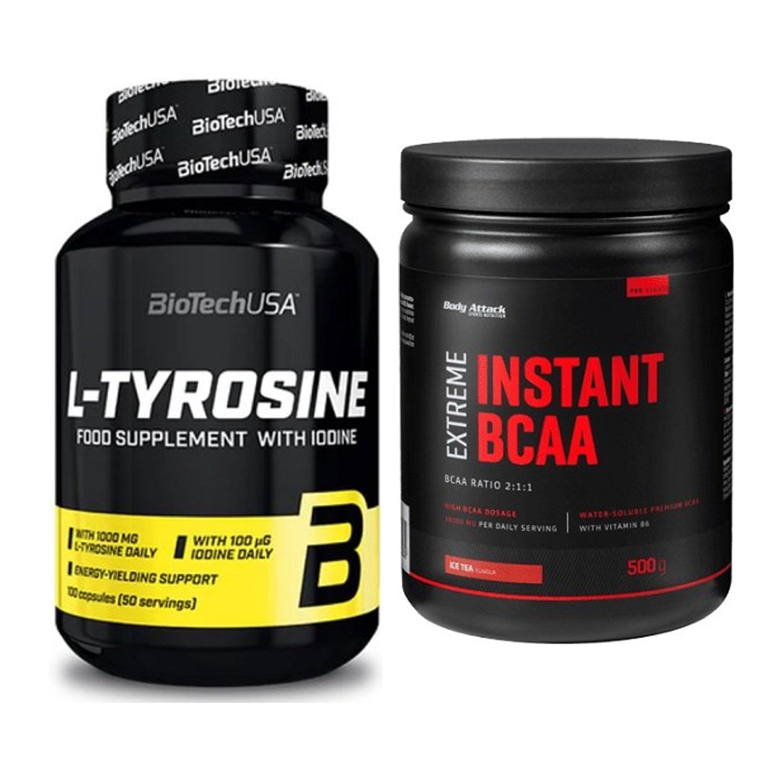Trainings-Set: BioTech Tyrosine + Body Attack Instant BCAA Extreme – alle enthaltenen Artikel
