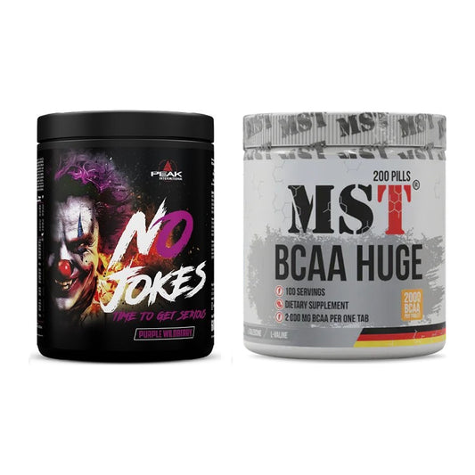 Trainings-Set: Peak No Jokes + MST BCAA Huge 200 Tabl./ 2gr pro – alle enthaltenen Artikel