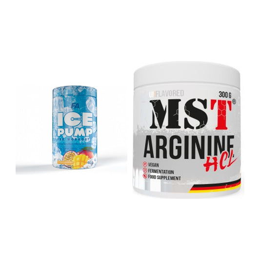 Trainings-Set: FA Nutrition ICE Pump Pre-Workout + MST Arginine HCL – alle enthaltenen Artikel