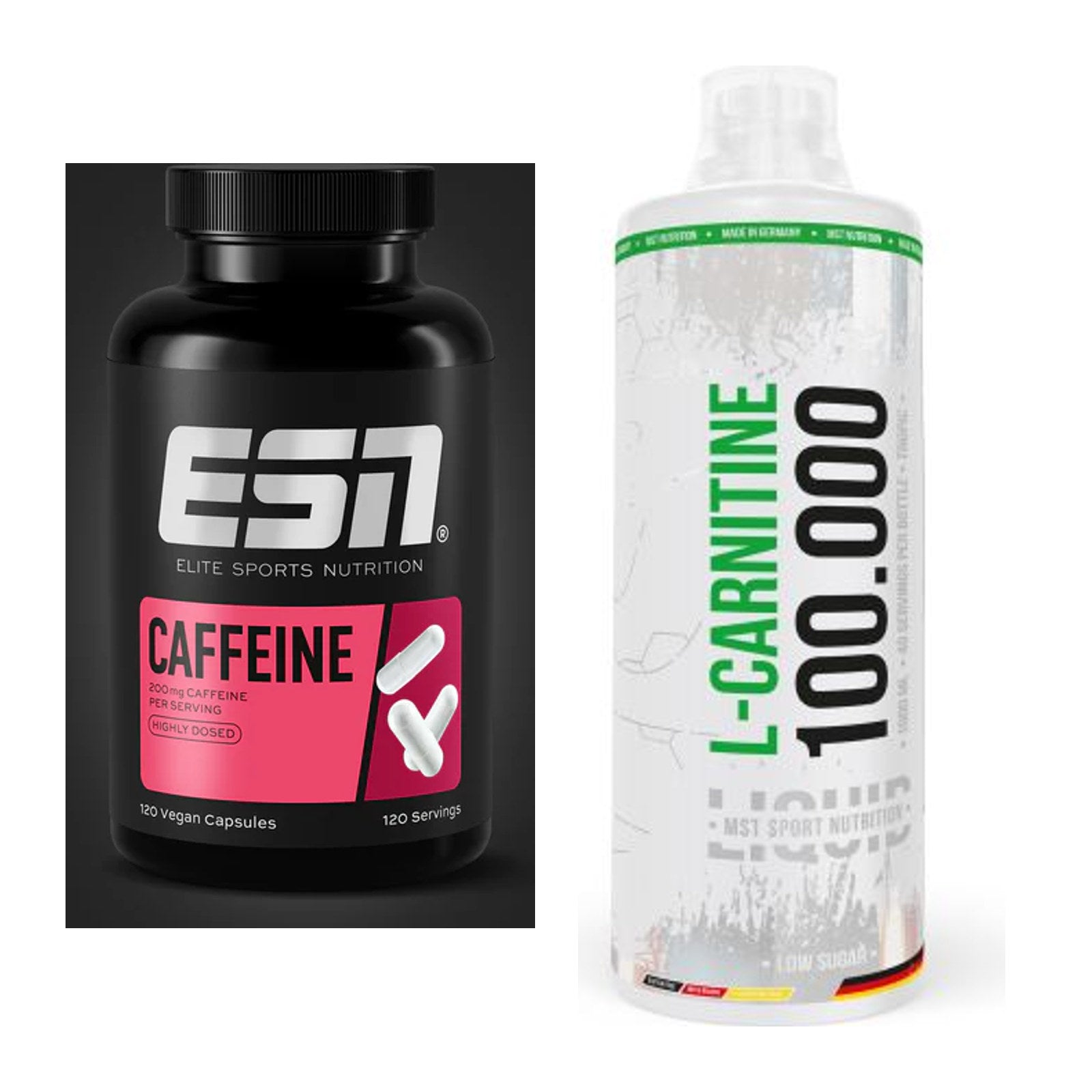 Trainings-Set: ESN Caffeine Caps + MST L-Carnitine 100.000 (1000ml) – alle enthaltenen Artikel