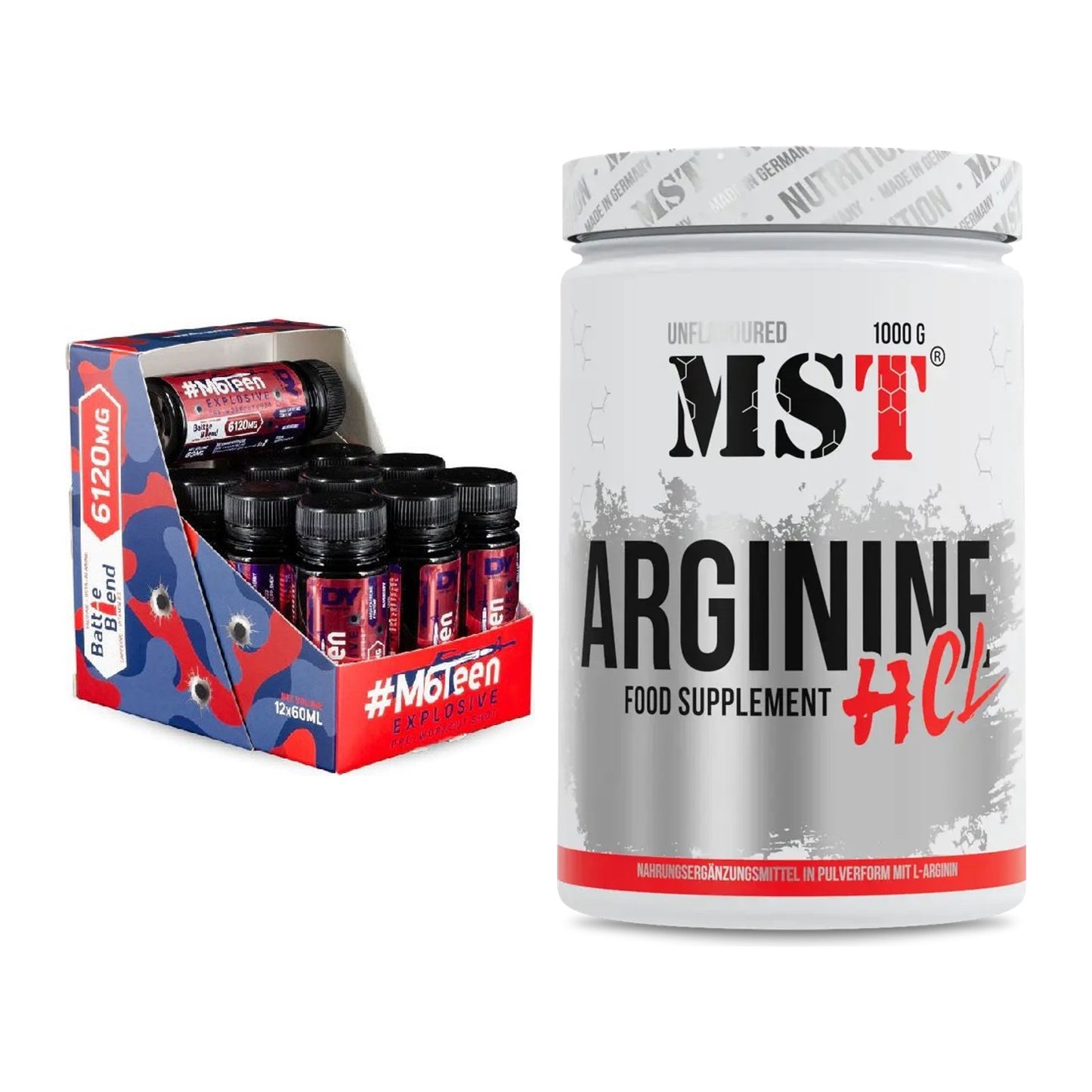 Trainings-Set: DY Nutrition M6Teen Prewokrout + MST Arginine HCL – alle enthaltenen Artikel