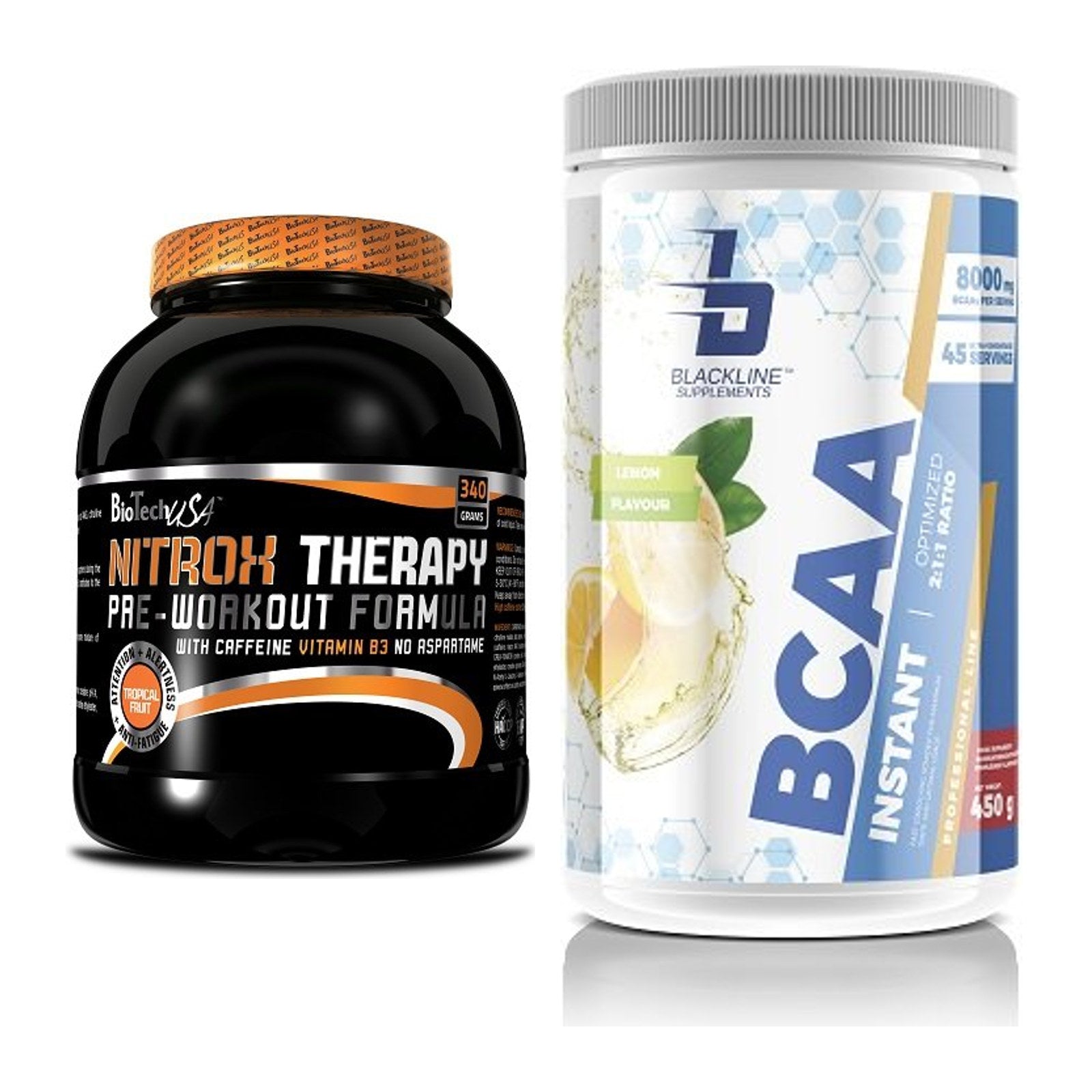 Trainings-Set: BioTech NitroX Therapy + Blackline Supplements BCAA – alle enthaltenen Artikel