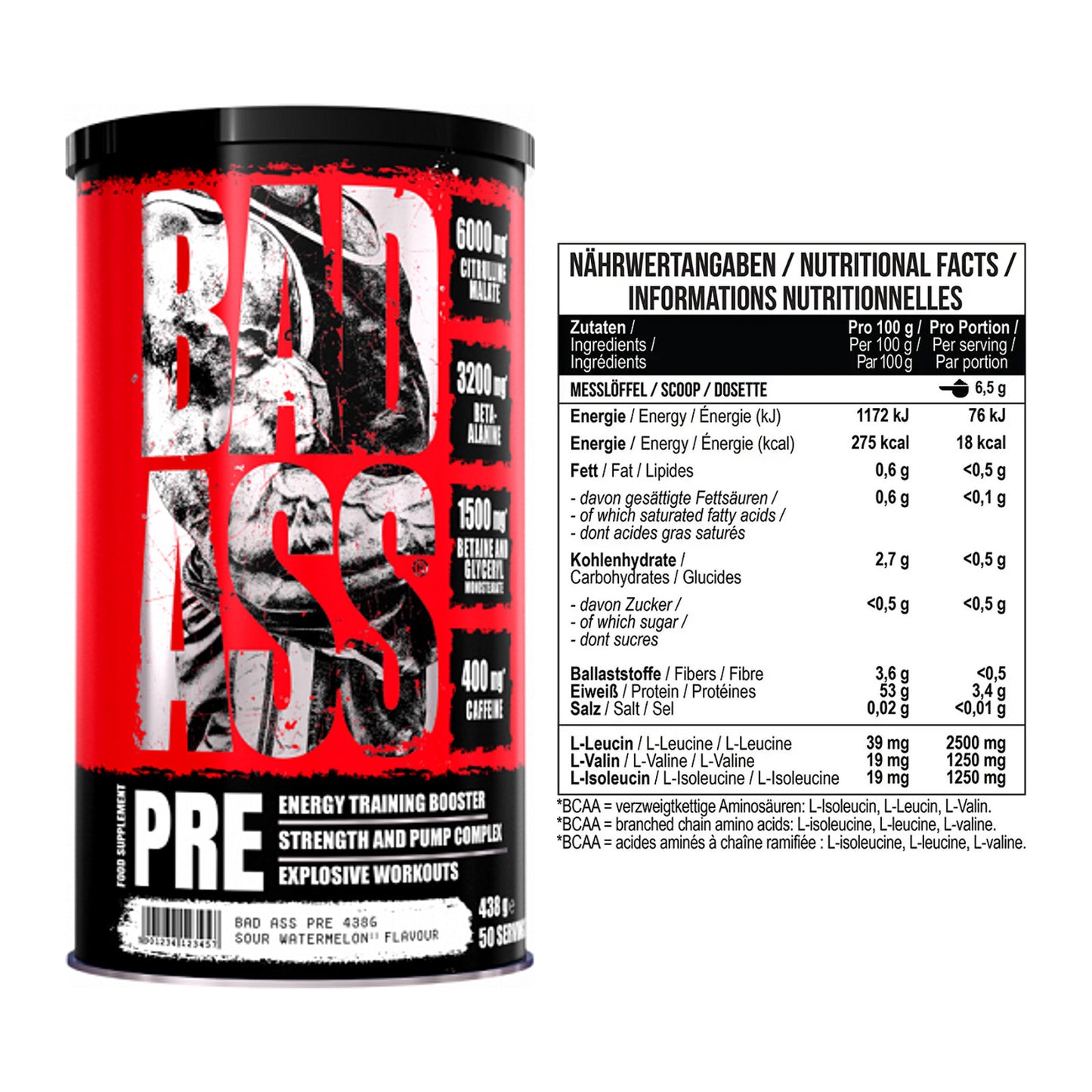 Trainings-Set: BAD ASS Pre + MST BCAA Zero – alle enthaltenen Artikel