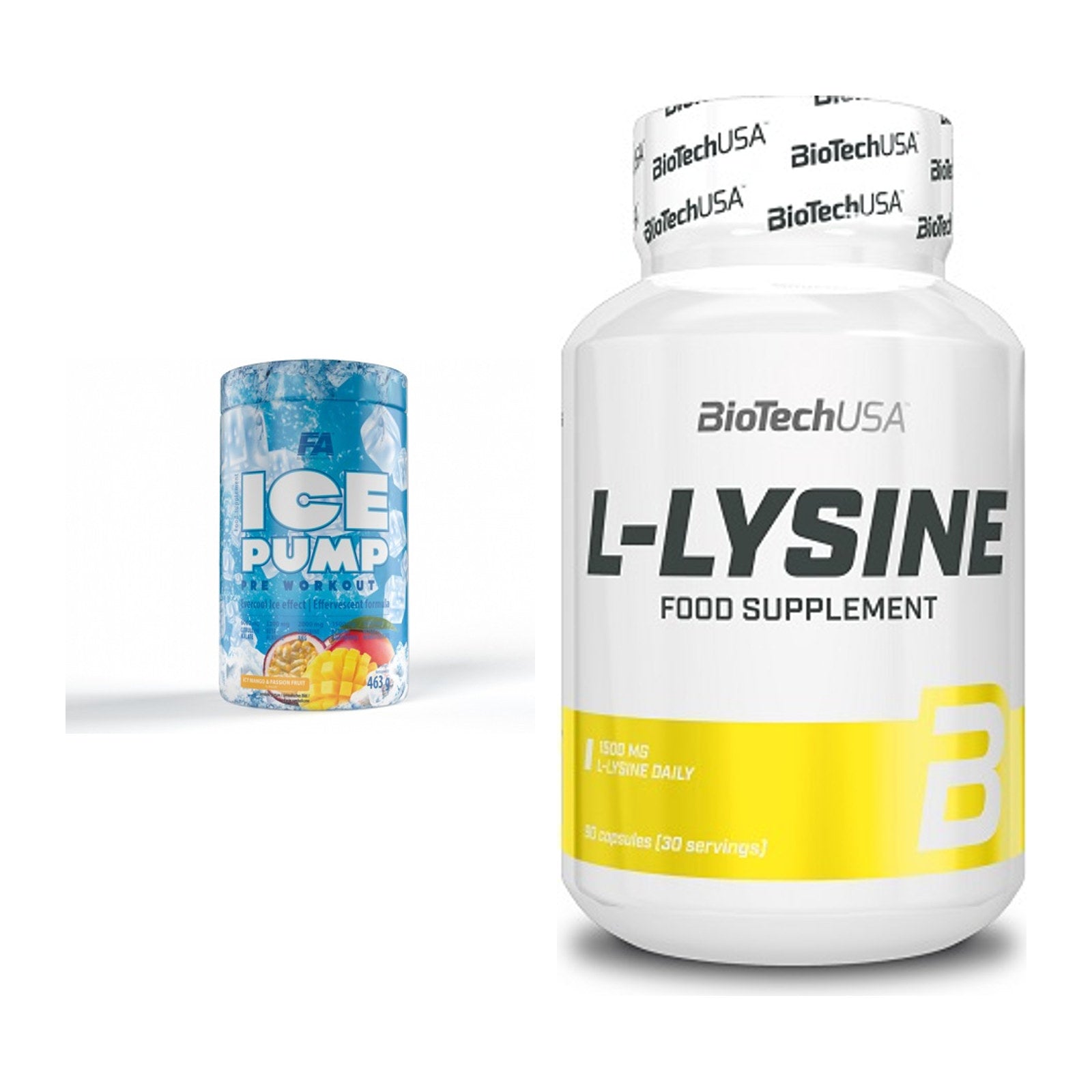 Trainings-Set: FA Nutrition ICE Pump Pre-Workout + BioTech L-Lysine – alle enthaltenen Artikel