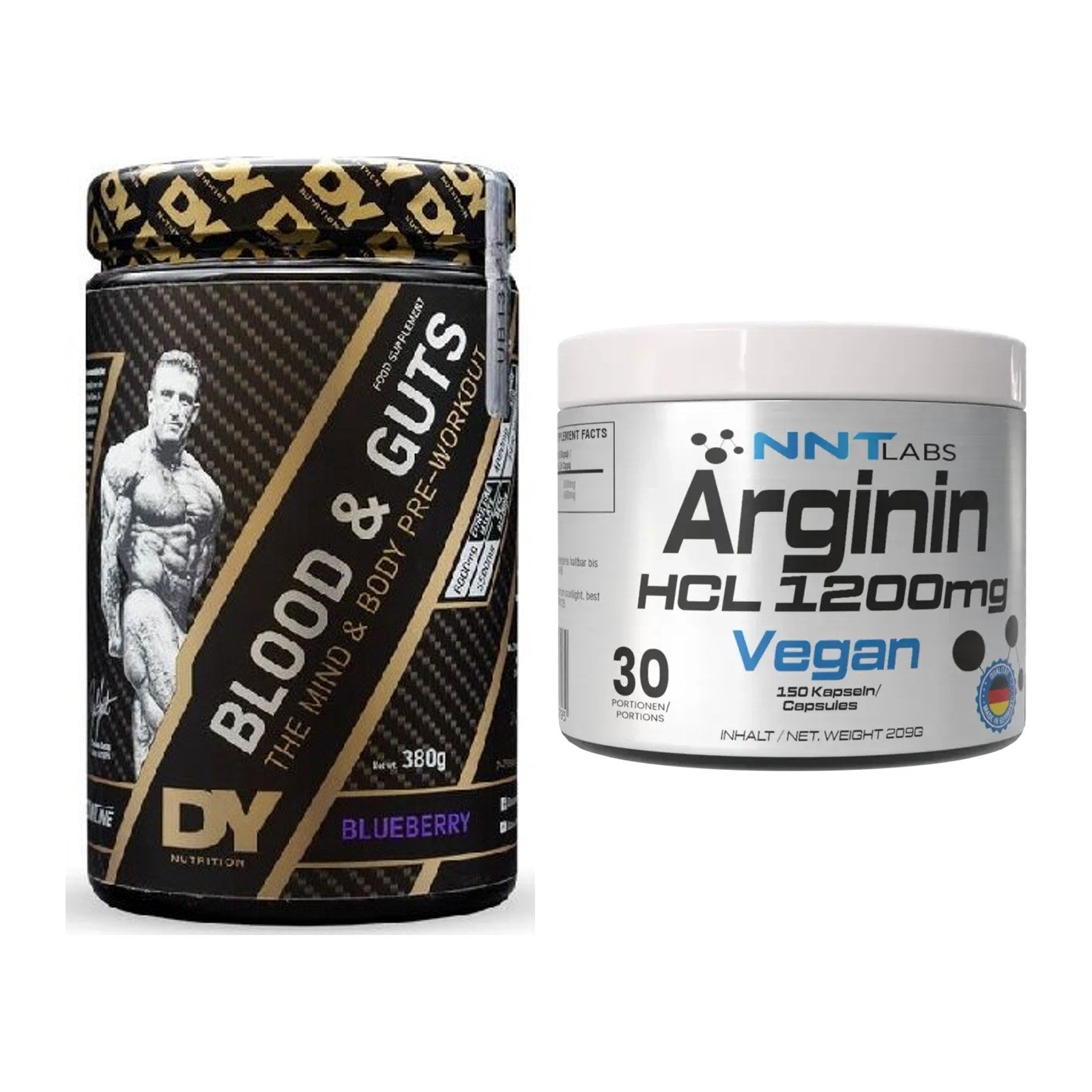 Trainings-Set: DY Nutrition Blood&Guts + NNT Arginin HCL 1200 mg – alle enthaltenen Artikel