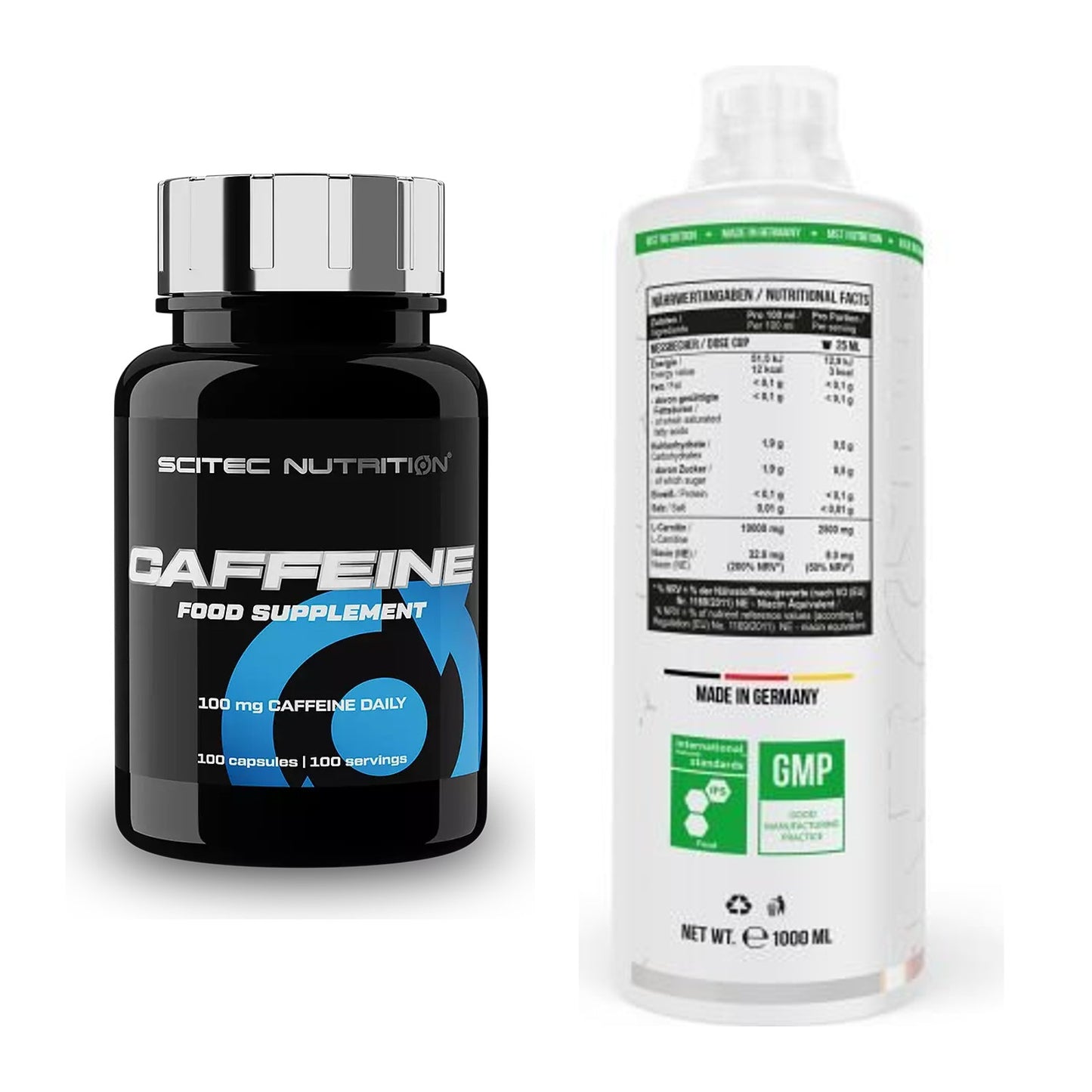 Trainings-Set: Scitec Caffeine + MST L-Carnitine 100.000 (1000ml) – alle enthaltenen Artikel