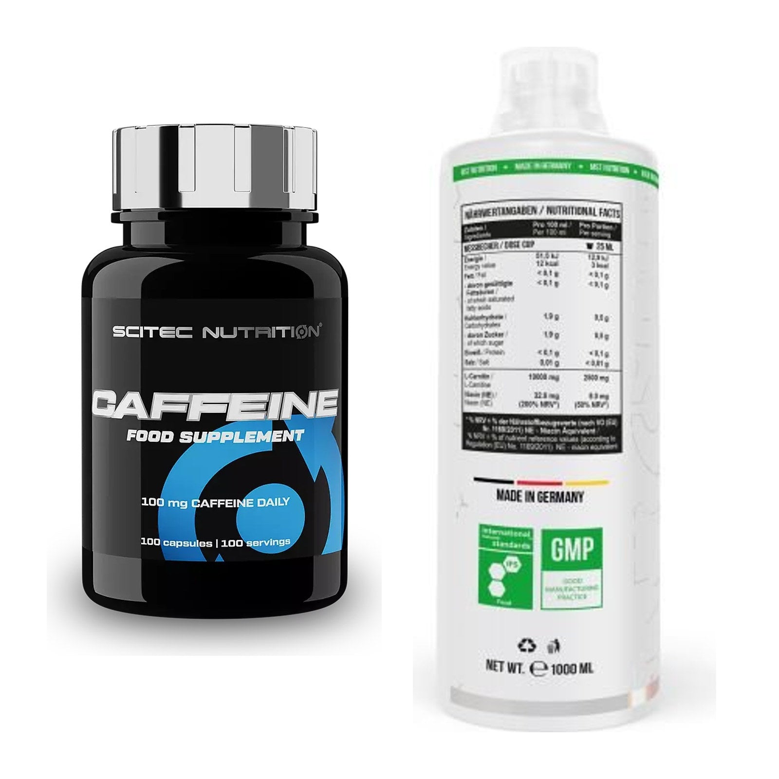 Trainings-Set: Scitec Caffeine + MST L-Carnitine 100.000 (1000ml) – alle enthaltenen Artikel