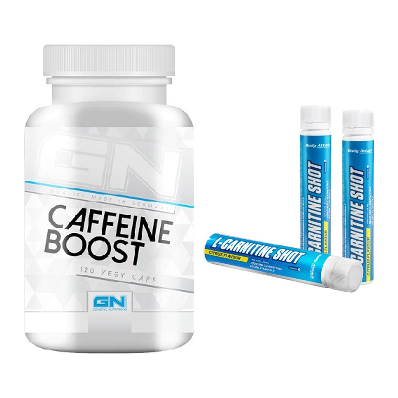 Trainings-Set: GN Caffein Boost + Body Attack L-Carnitine Shots – alle enthaltenen Artikel