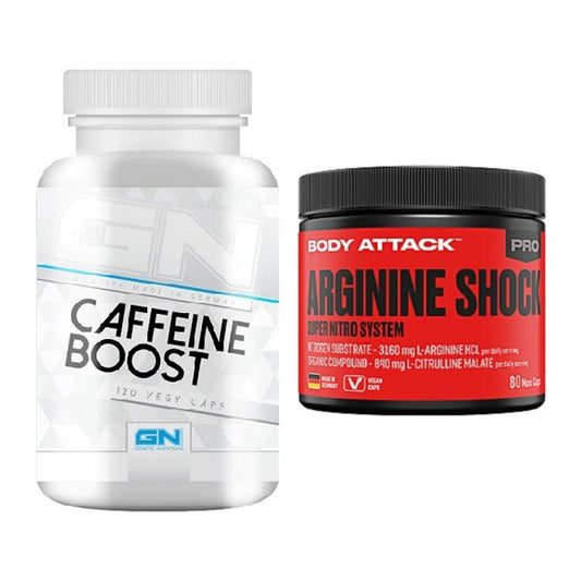 Trainings-Set: GN Caffein Boost + Body Attack Arginine Shock – alle enthaltenen Artikel