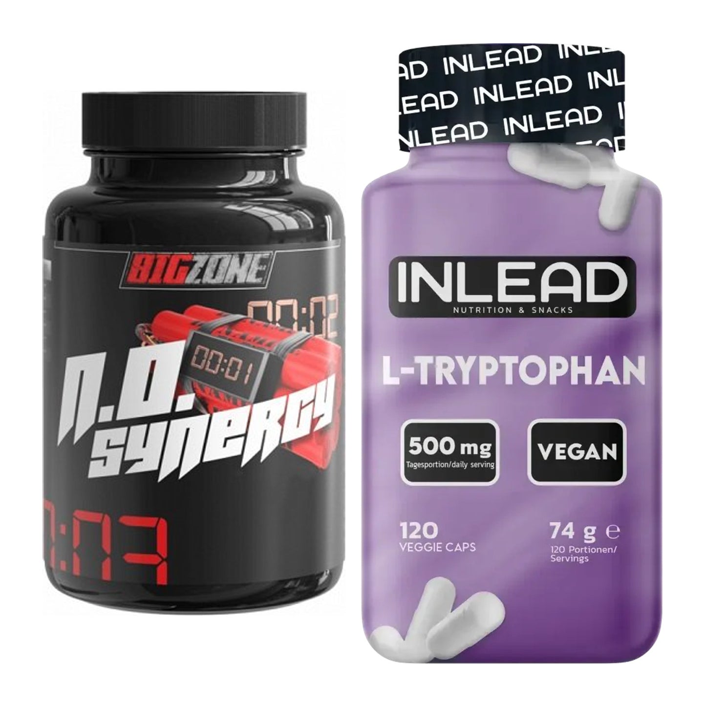 Trainings-Set: Big Zone N.O Synergy + INLEAD L-Tryptophan 500mg – alle enthaltenen Artikel