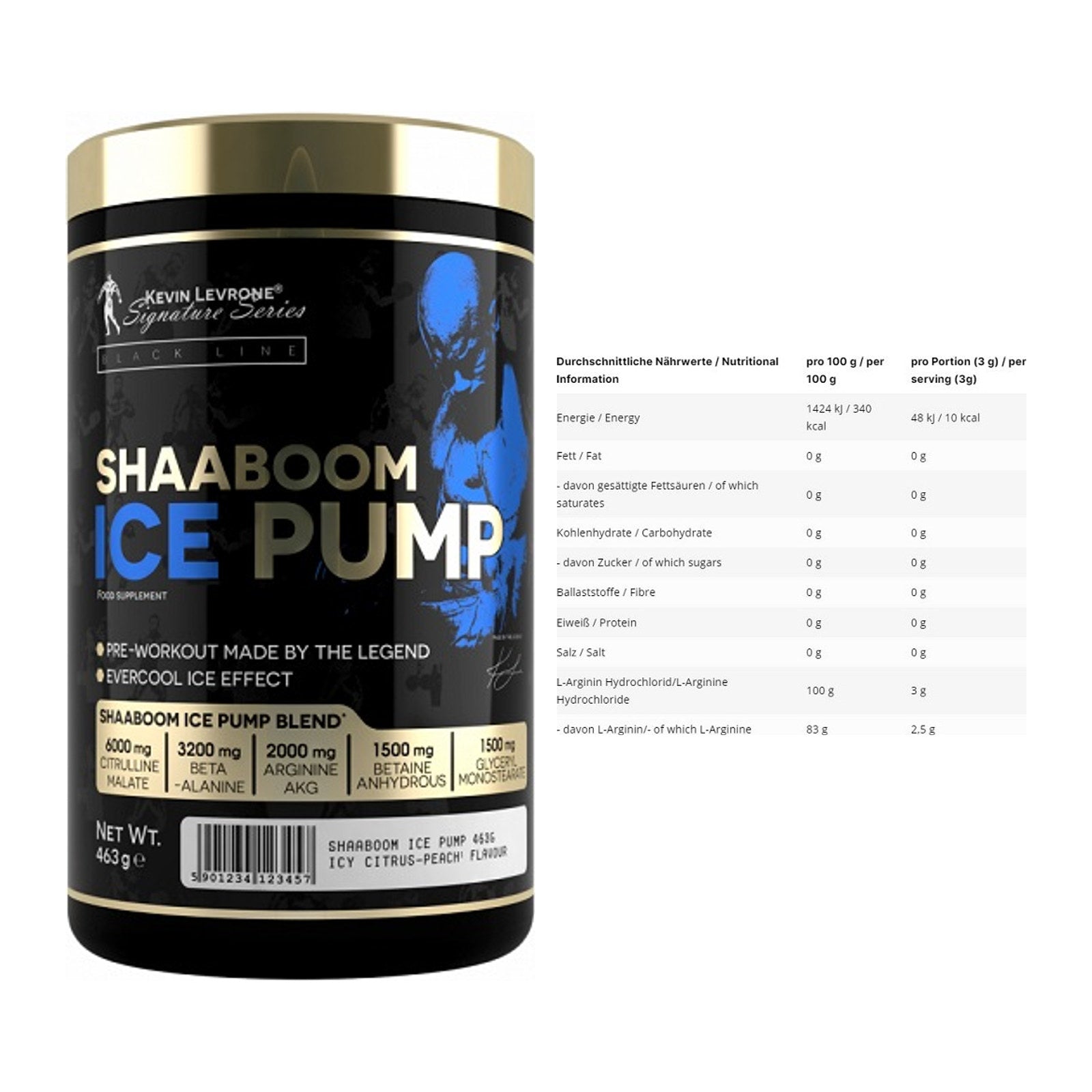 Trainings-Set: Kevin Levrone Shaaboom Ice Pump + INLEAD L-Arginin HCL – alle enthaltenen Artikel