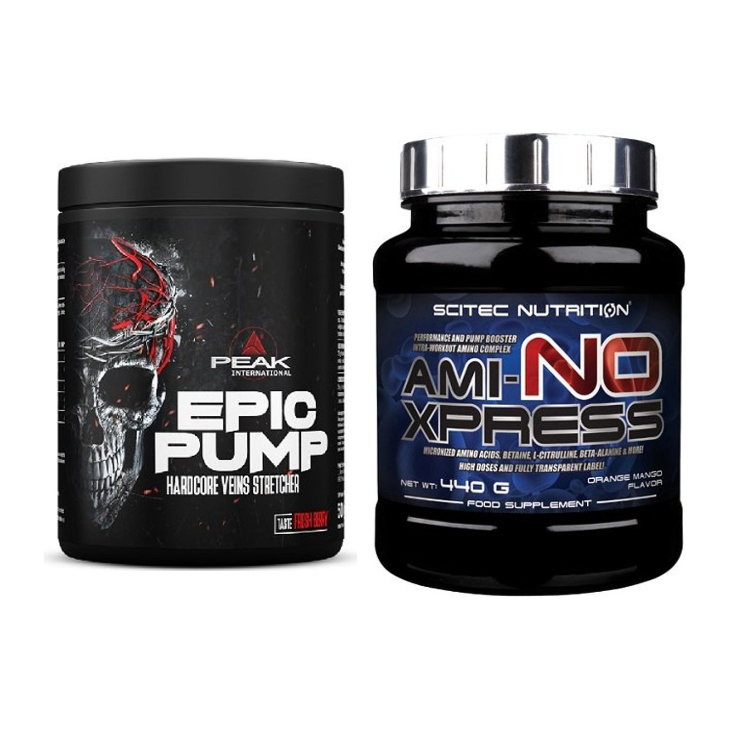 Σετ προπόνησης: Peak EPIC Pump 500g (Fresh + Scitec Ami-NO Xpress 440g - περιλαμβάνονται όλα τα είδη
