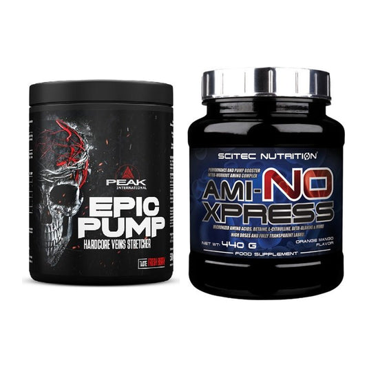 Trainings-Set: Peak EPIC Pump 500g (Fresh + Scitec Ami-NO Xpress 440g – alle enthaltenen Artikel