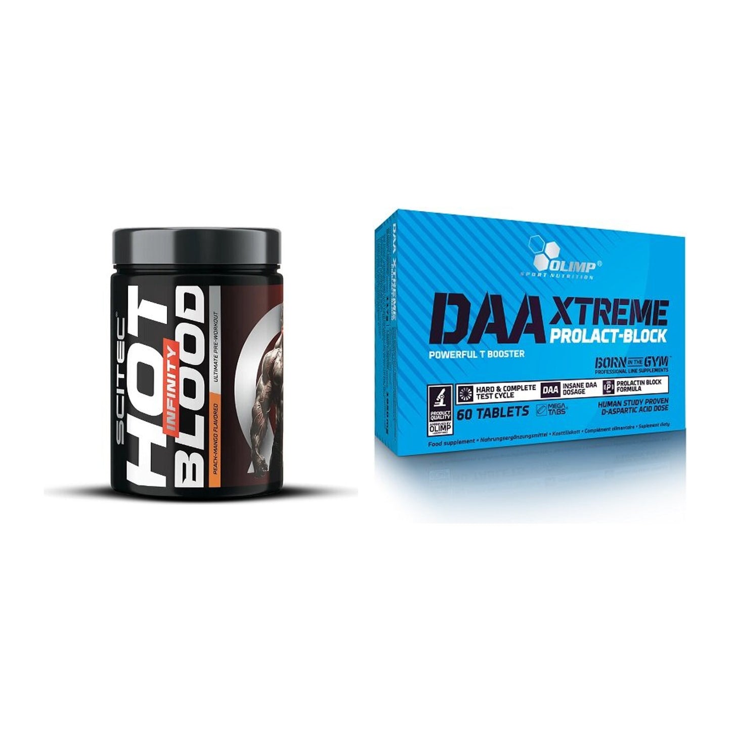 Trainings-Set: Scitec Hot Blood INFINITY + Olimp DAA Xtreme – alle enthaltenen Artikel