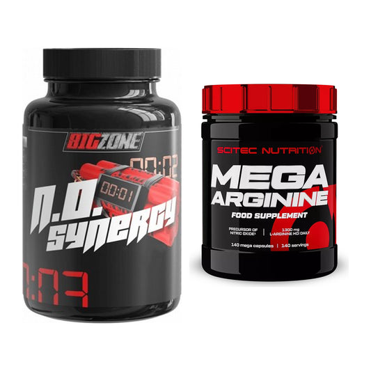Set de antrenament: Big Zone N.O Synergy + Scitec Mega Arginine - toate articolele incluse