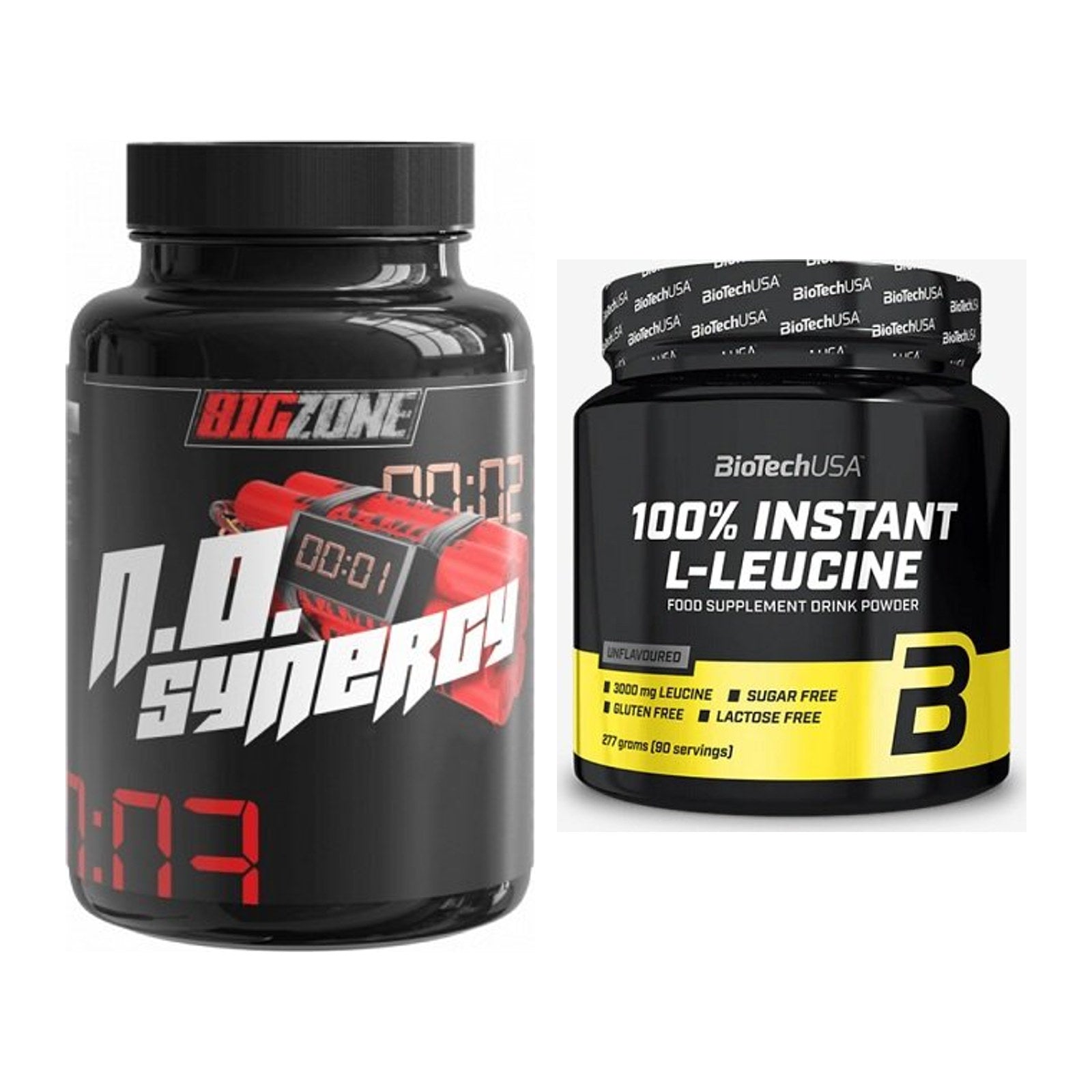 Trainings-Set: Big Zone N.O Synergy + BioTech 100% Instant L-Leucine – alle enthaltenen Artikel