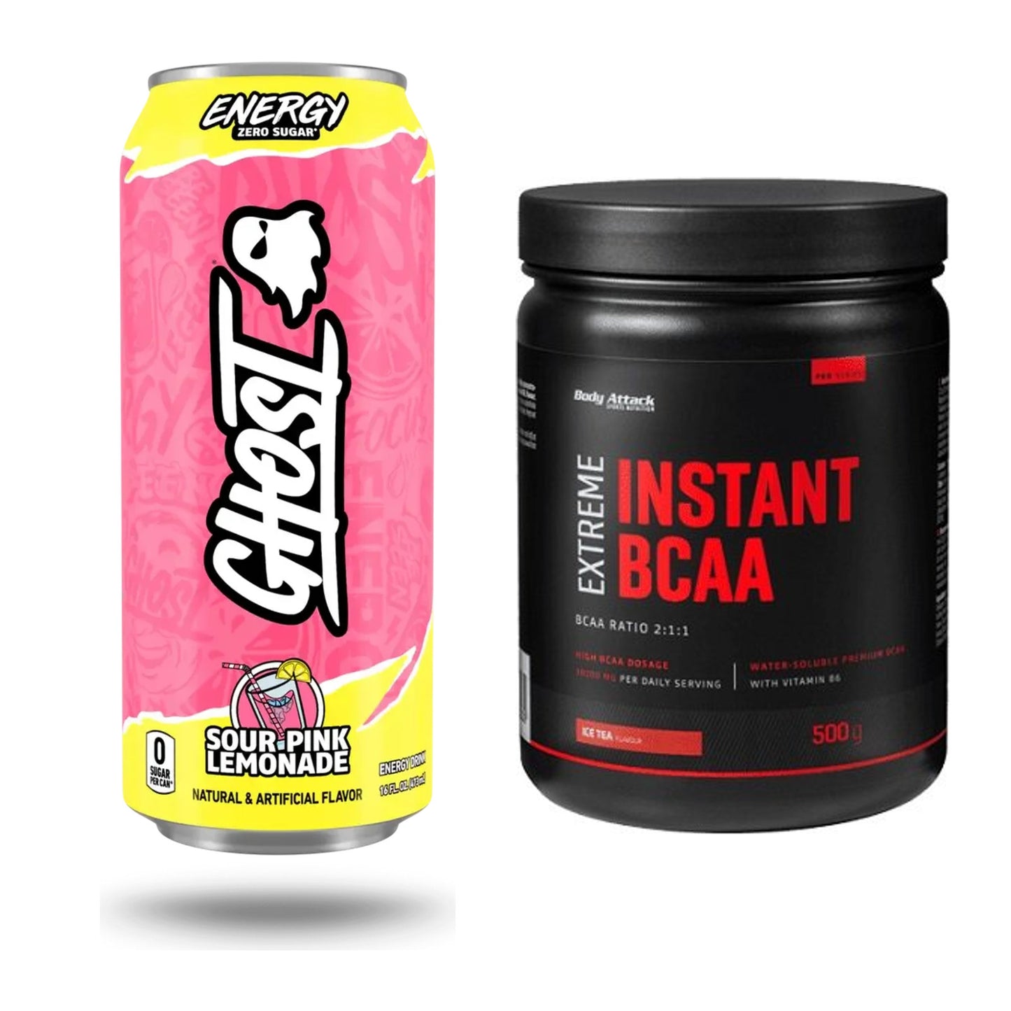 Trainings-Set: Ghost Energy + Body Attack Instant BCAA Extreme – alle enthaltenen Artikel