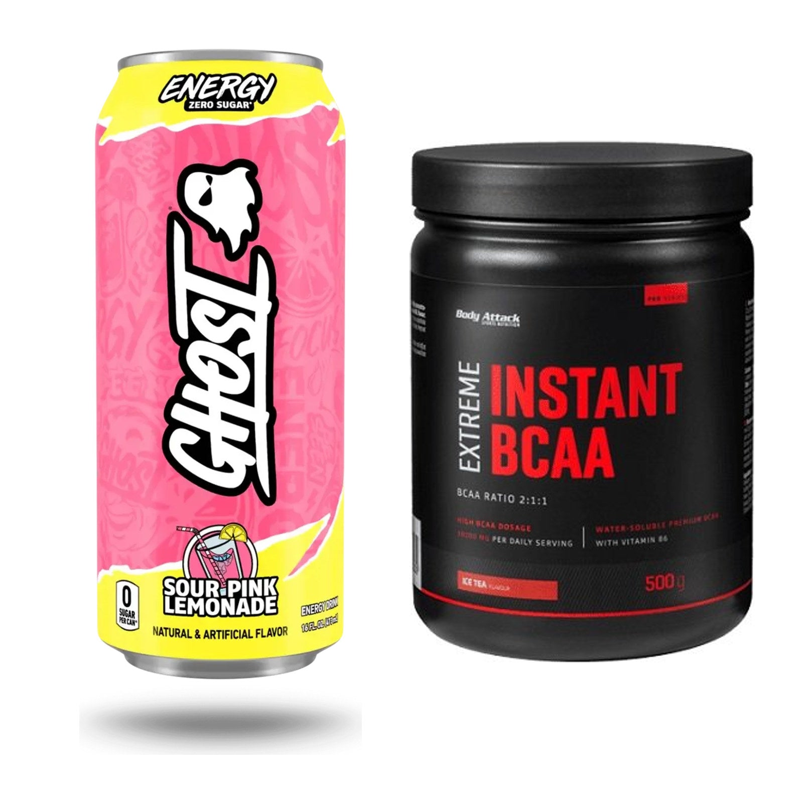 Trainings-Set: Ghost Energy + Body Attack Instant BCAA Extreme – alle enthaltenen Artikel