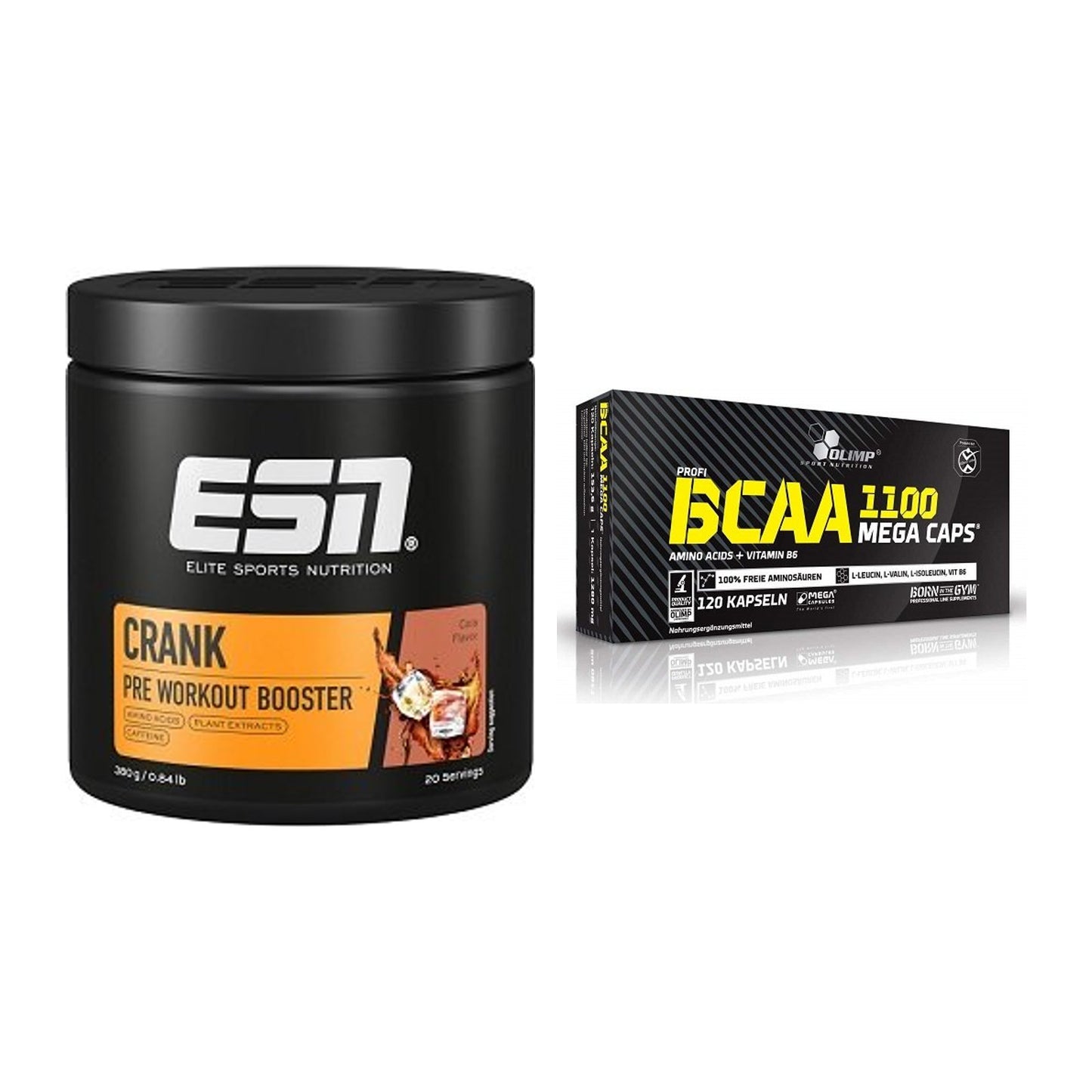 Trainings-Set: ESN Crank Booster + Olimp BCAA Mega Caps – alle enthaltenen Artikel
