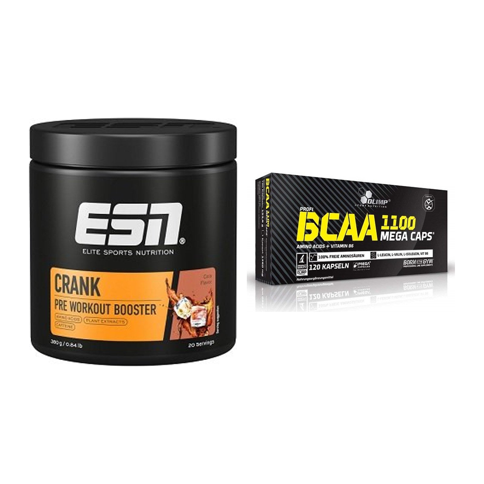 Trainings-Set: ESN Crank Booster + Olimp BCAA Mega Caps – alle enthaltenen Artikel