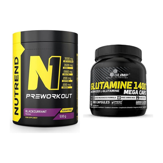 Trainings-Set: Nutrend N1 Preworkout + Olimp L-Glutamine Mega Caps – alle enthaltenen Artikel