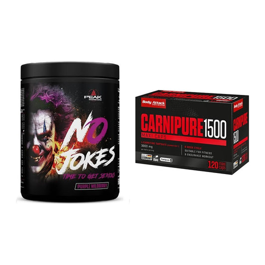 Zestaw treningowy: Peak No Jokes + Body Attack Carnipure 1500 - wszystkie elementy w zestawie