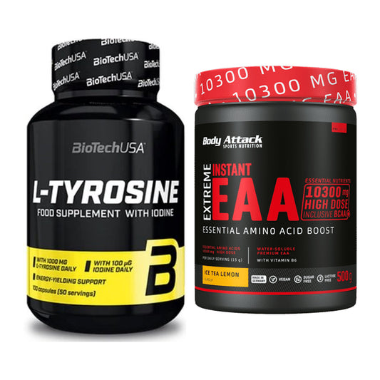 Trainings-Set: BioTech Tyrosine + Body Attack Extreme Instant EAA – alle enthaltenen Artikel