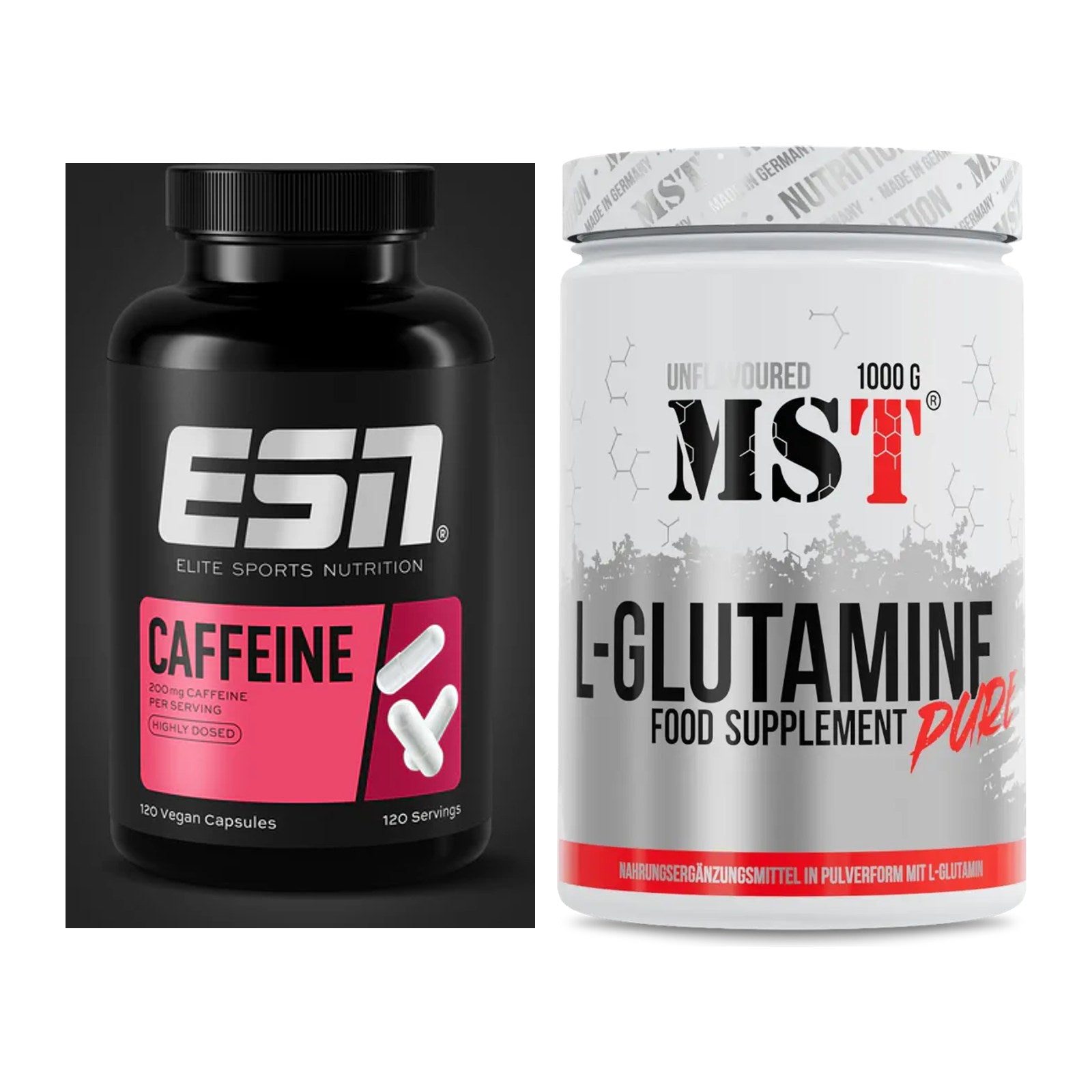 Trainings-Set: ESN Caffeine Caps + MST Glutamine – alle enthaltenen Artikel
