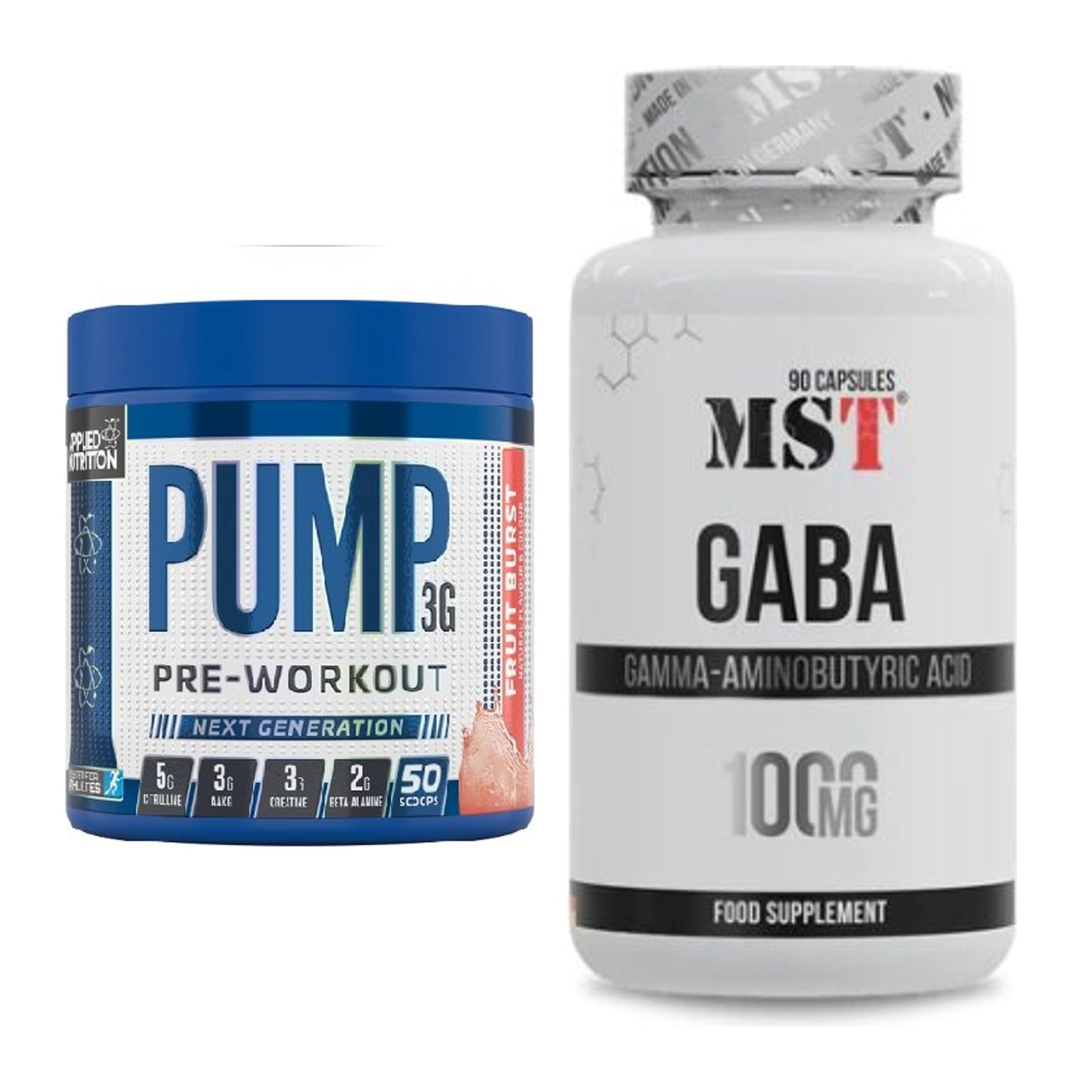 Trainings-Set: Applied Nutrition Pump + MST GABA 1000mg – alle enthaltenen Artikel