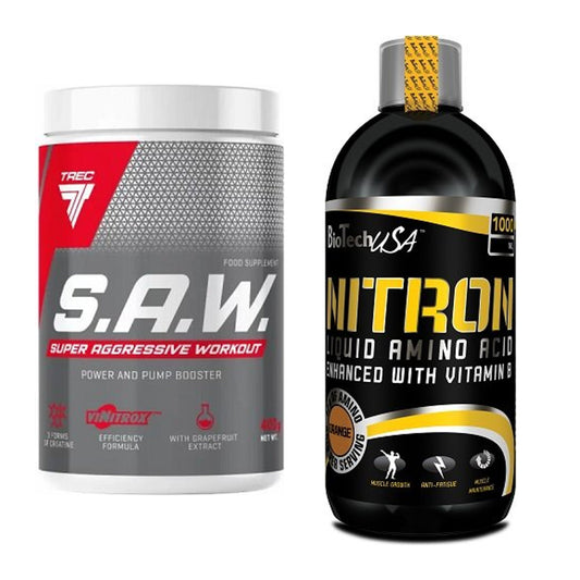 Trainings-Set: Trec Nutrition SAW Booster + BioTech Liquid Amino – alle enthaltenen Artikel