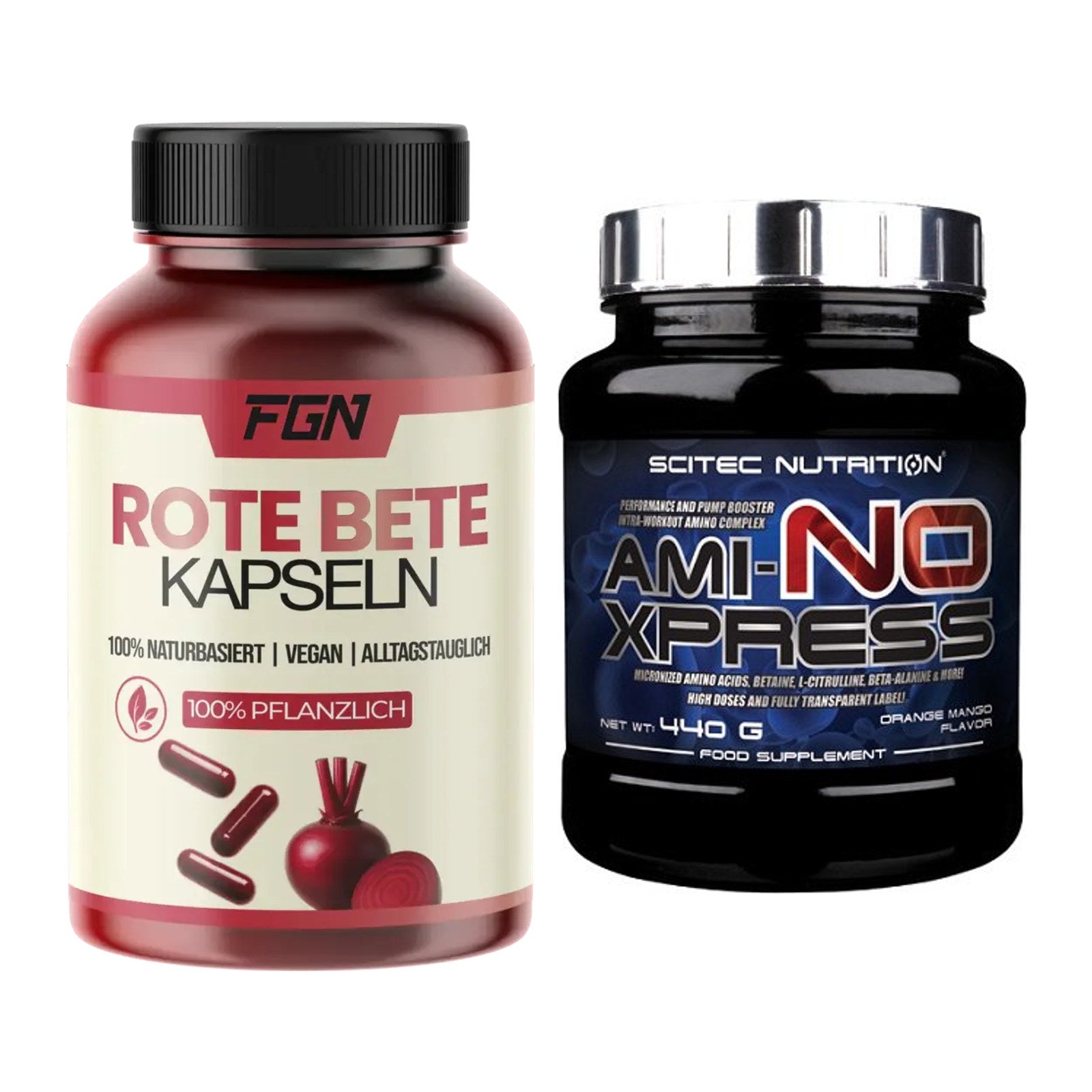 Trainings-Set: FGN Rote Beete + Scitec Ami-NO Xpress – alle enthaltenen Artikel