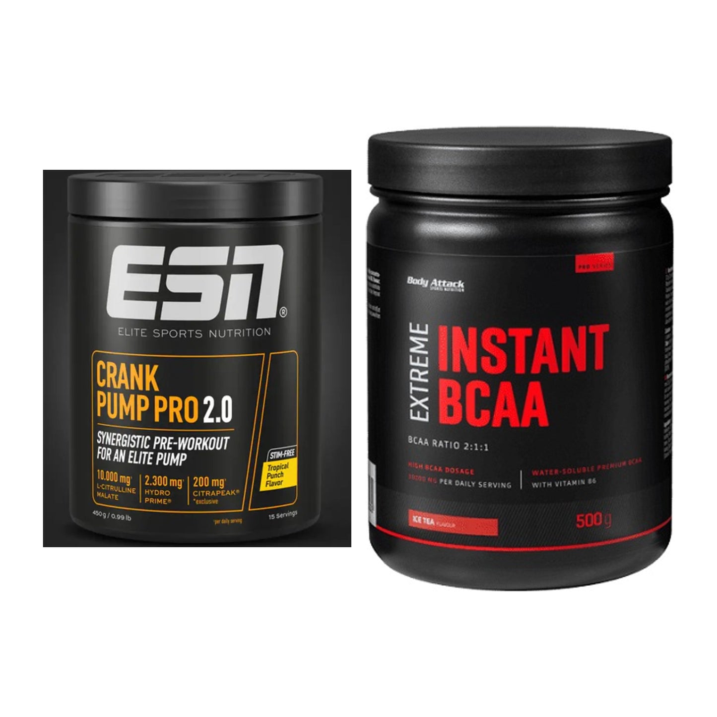 Trainings-Set: ESN Crank Pump Pro 2.0 + Body Attack Instant BCAA – alle enthaltenen Artikel