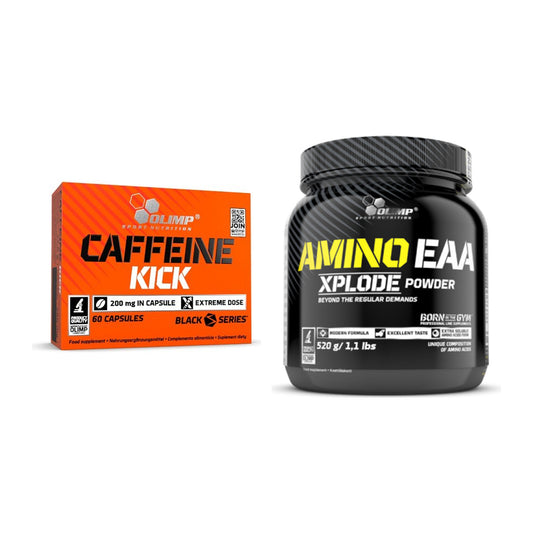 Trainings-Set: Olimp Caffeine Kick + Olimp Amino EAA Xplode- 520g – alle enthaltenen Artikel