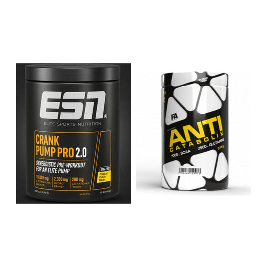 Trainings-Set: ESN Crank Pump Pro 2.0 + FA Nutrition Anticatabolix – alle enthaltenen Artikel